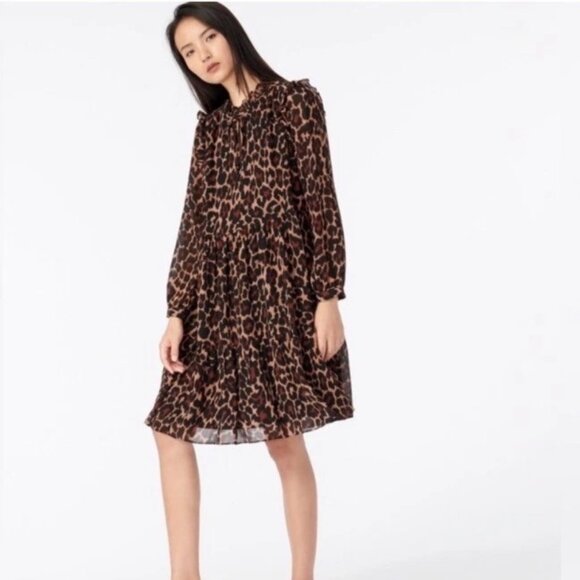 J. Crew Dresses & Skirts - 🐆 J.Crew Leopard Print Tiered Dress – Size Small 🖤